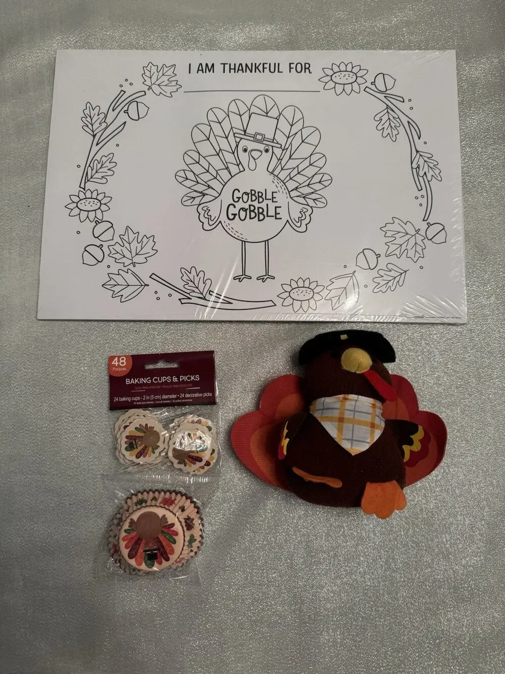 Thanksgiving Accessories Baking Cups Turkey Paper Placemats Kids Children